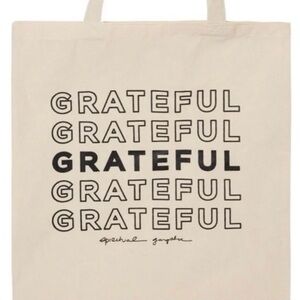 NIP Spiritual Gangster GRATEFUL Canvas Shopper Tote Bag
